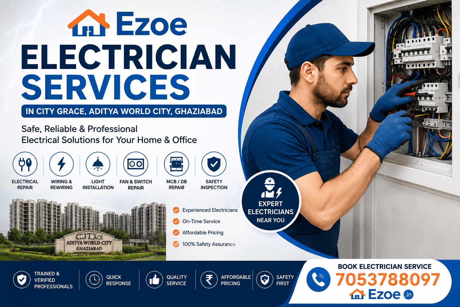 Electrician Services in City Apartment Aditya World City Ghaziabad | Electrical Repair & Maintenance