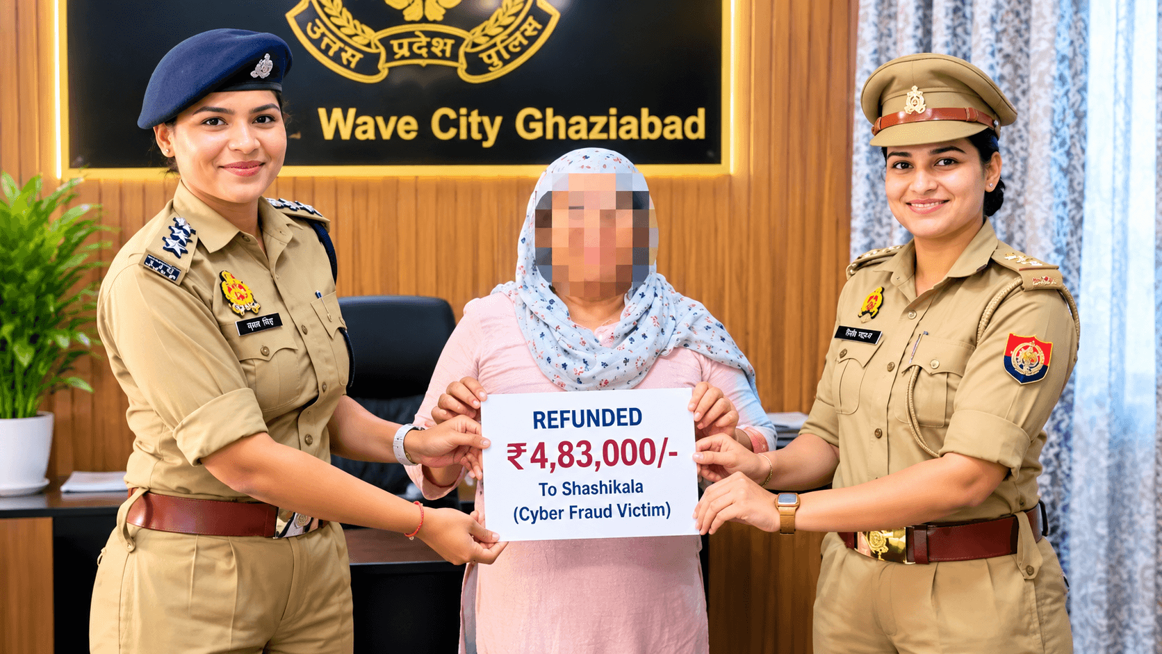 Ghaziabad News: वेव सिटी पुलिस ने साइबर ठगी के ₹4.83 लाख वापस कराए, पीड़िता को मिली बड़ी राहत