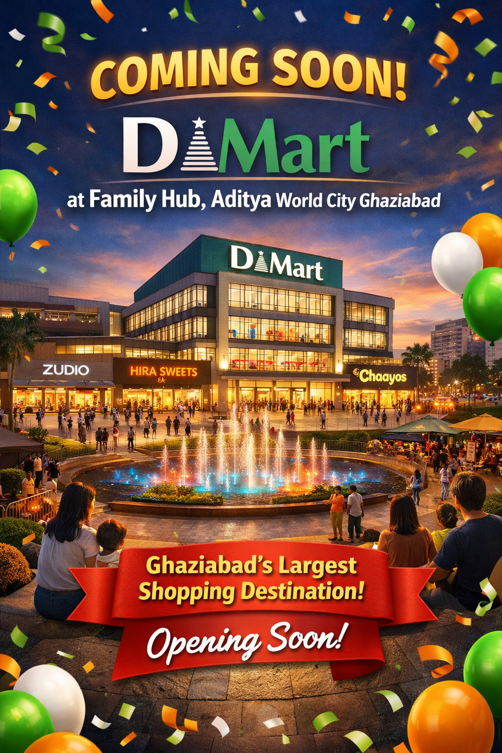 DMart Coming Soon at Family Hub, Aditya World City Ghaziabad