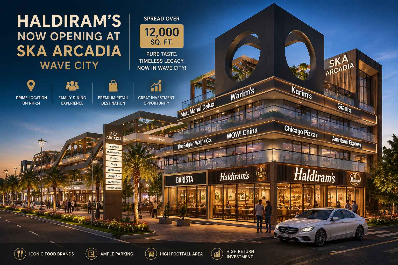 Haldiram’s Coming to SKA Arcadia Wave City: New Food & Commercial Hub Rising on NH-24 Ghaziabad