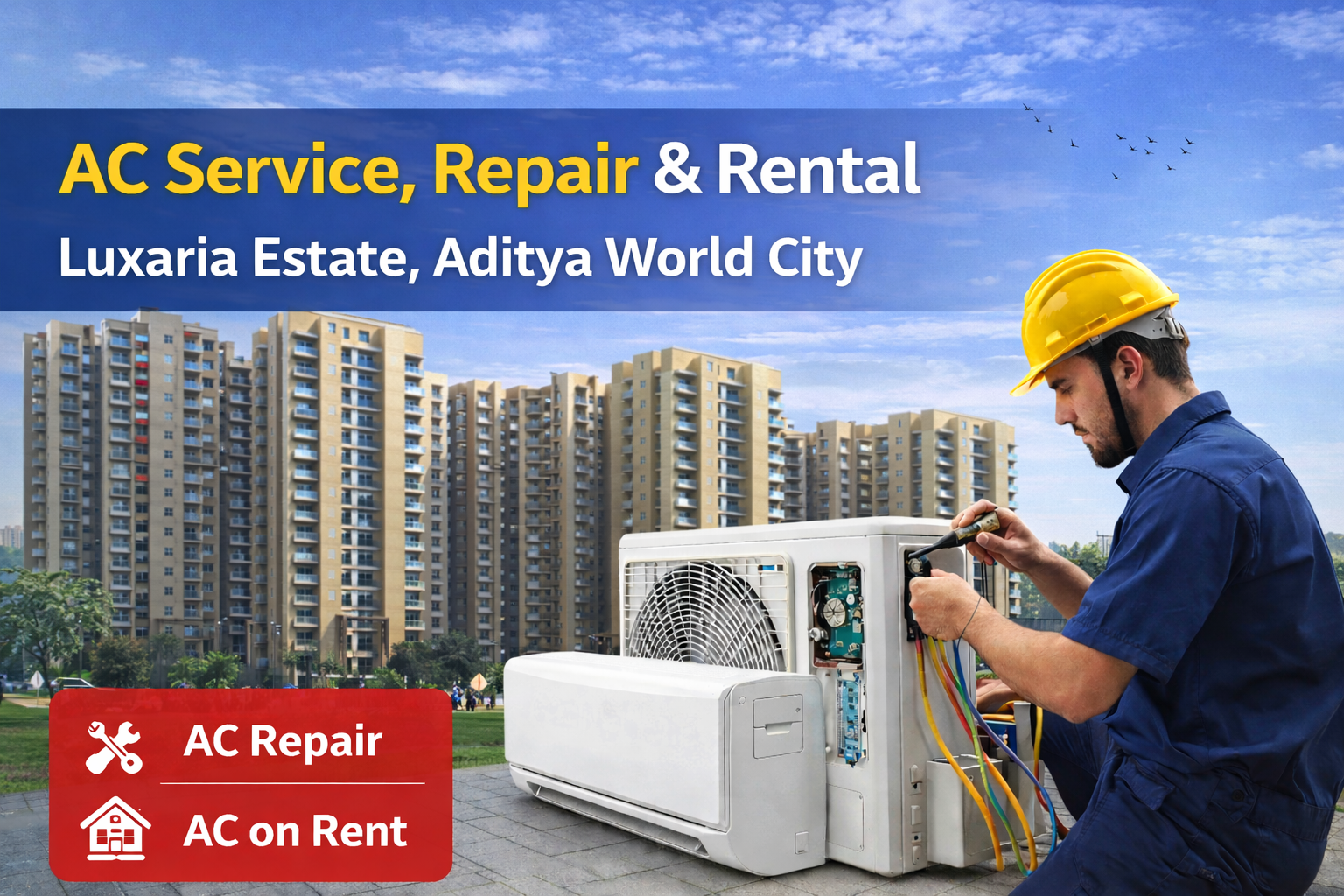 AC Service, Repair & AC on Rent in Luxaria Estate Aditya World City Ghaziabad