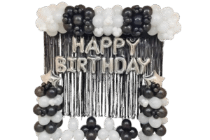 Classic Black and White Birthday Party Decor