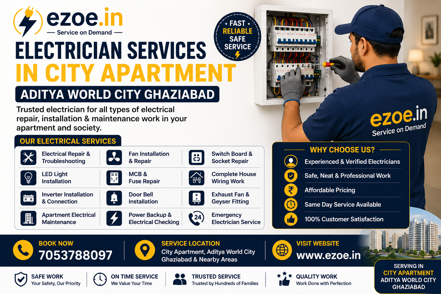 Electrician Services in City Apartment Aditya World City Ghaziabad | Electrical Repair & Maintenance