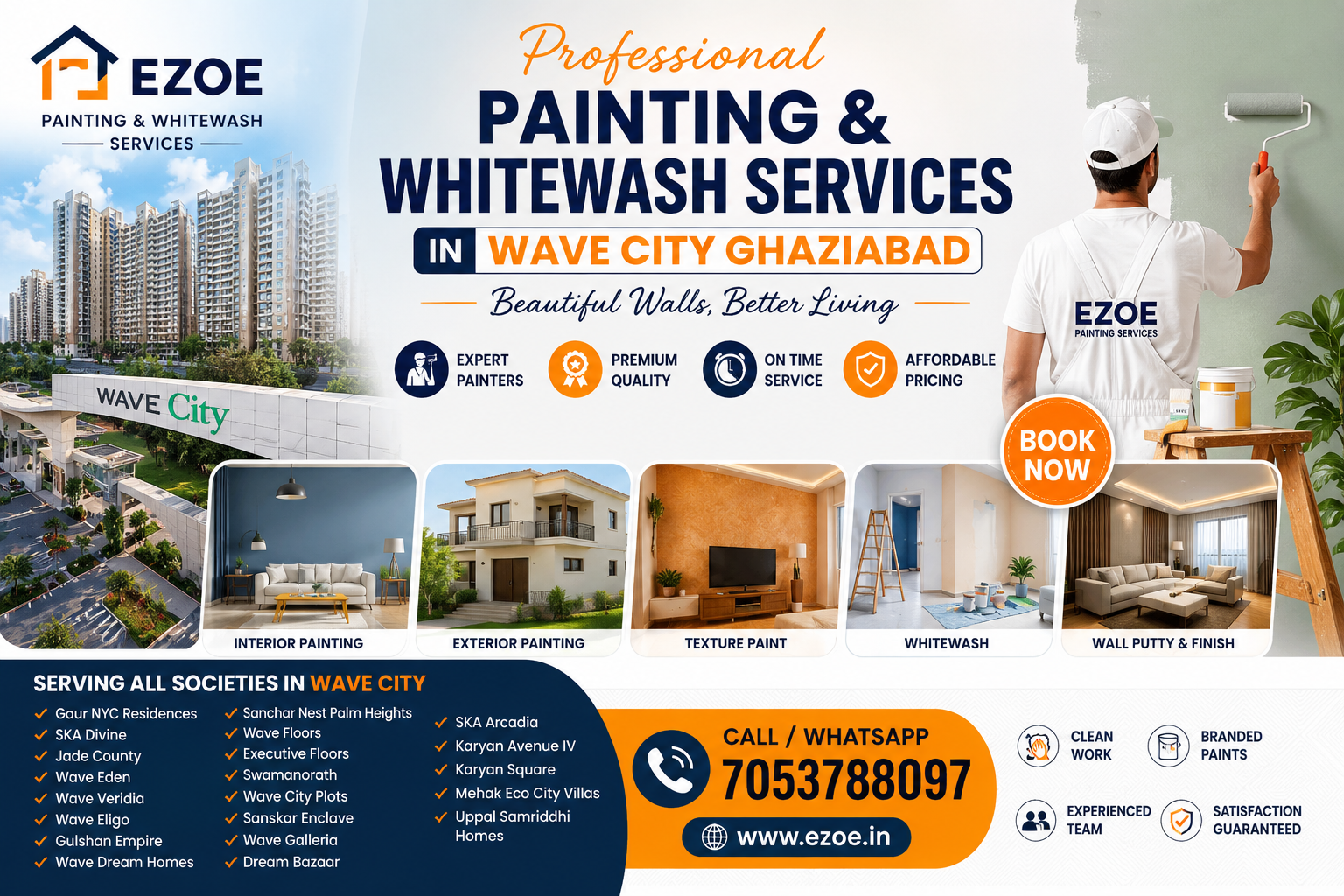 Painting & Whitewash Services in Wave City Ghaziabad