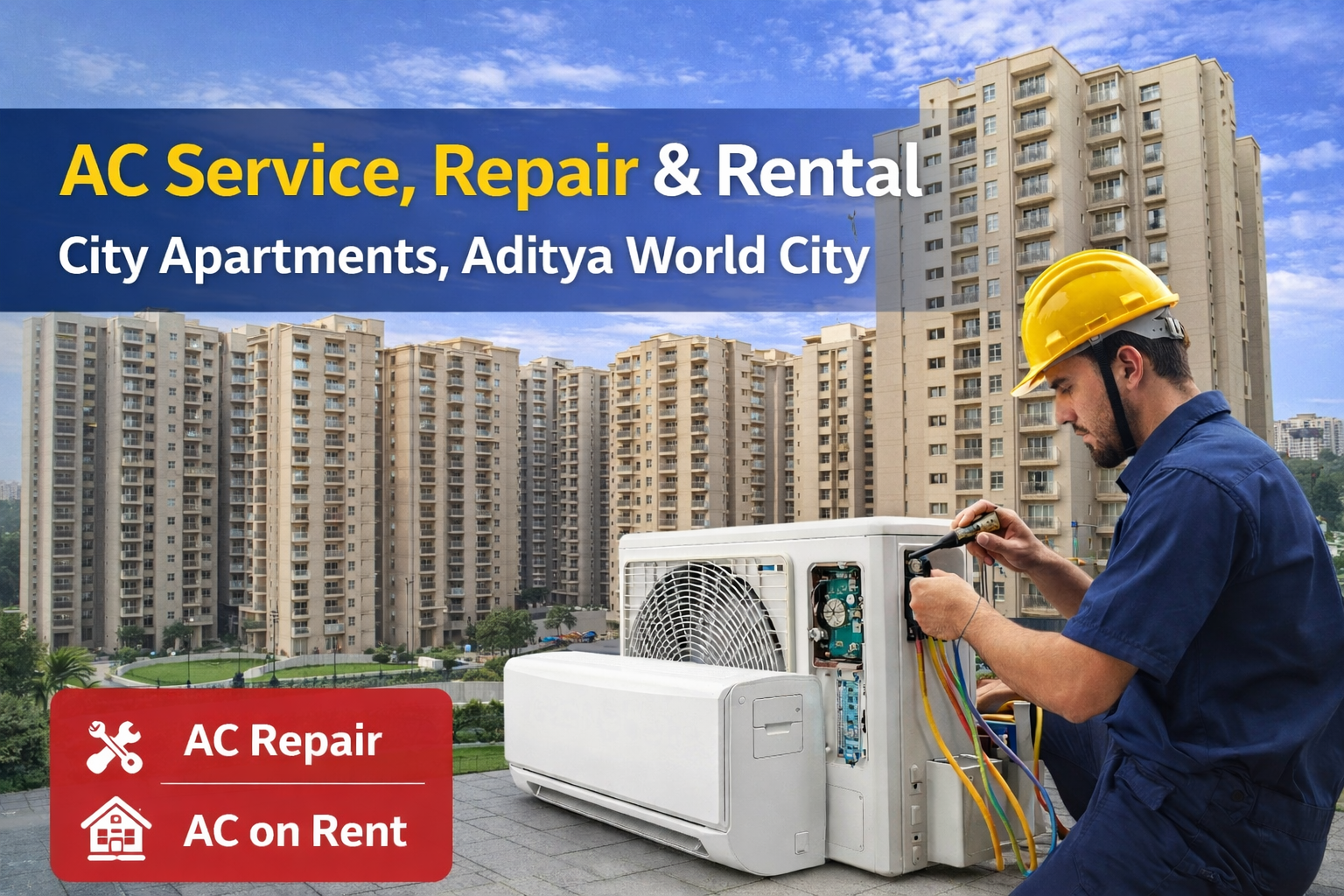 AC Service, Repair & AC on Rent in City Apartments Aditya World City Ghaziabad