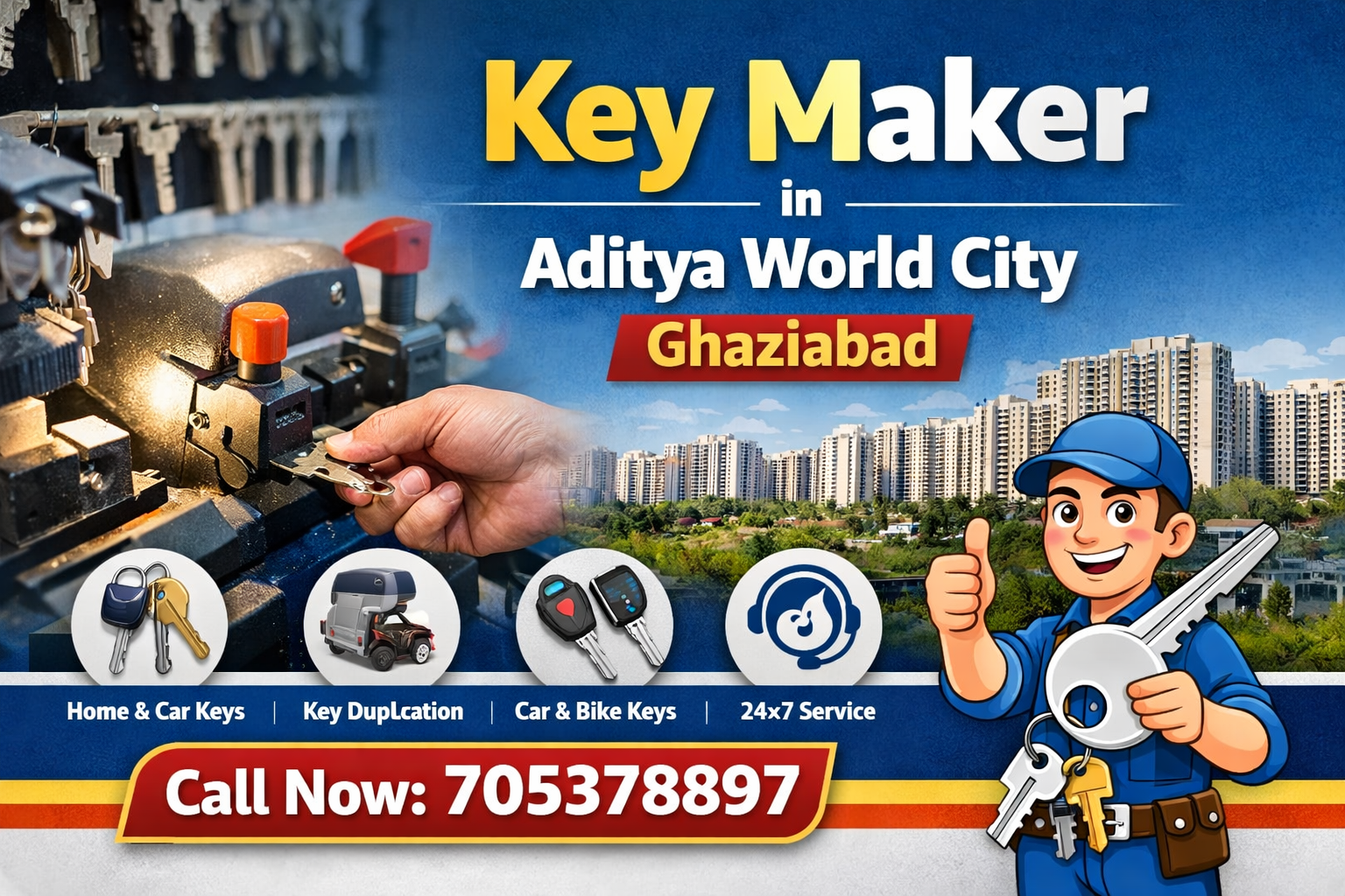 Key Maker in Aditya World City Ghaziabad | Chabhi Banane Wala Near Me