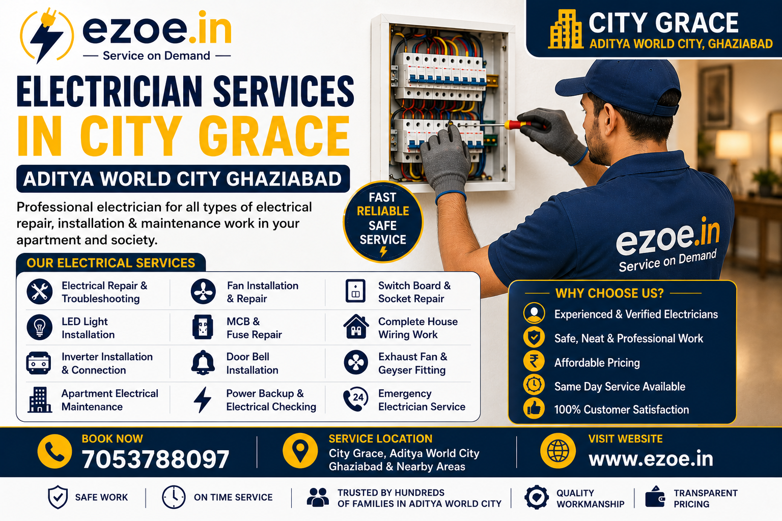 Electrician Services in City Grace Aditya World City Ghaziabad | Electrical Repair & Maintenance